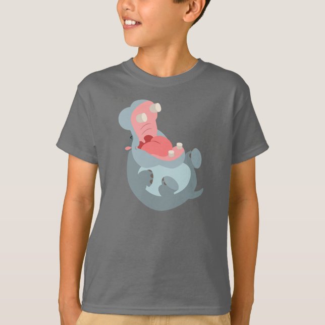 Camiseta para niños de Hippo, Personalizado risibl (Anverso)