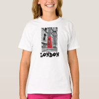 Camiseta para niños de la cabina del teléfono rojo