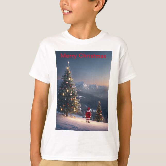 Camiseta para niños de la montaña de Santa Claus (Anverso)