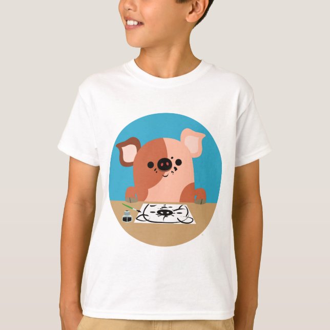 Camiseta para niños de lechón de Personalizado lin (Anverso)