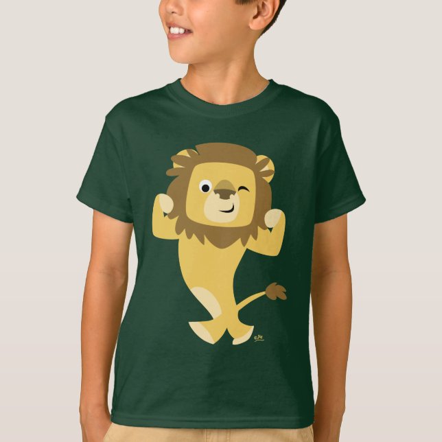 Camiseta para niños de león Personalizado fuerte (Anverso)