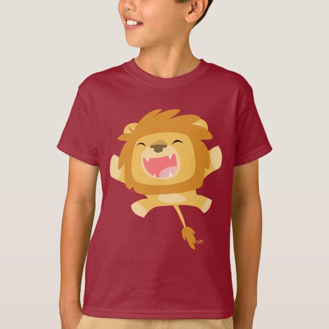Camiseta para niños de león que se lanza al person (Anverso)