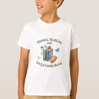 Camiseta para niños de Libros, Bloques y Bichos de