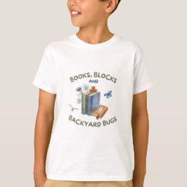 Camiseta para niños de Libros, Bloques y Bichos de