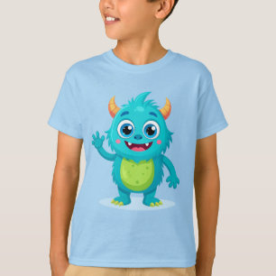 Camiseta para niños de Monstruo Azul Amigable - Di