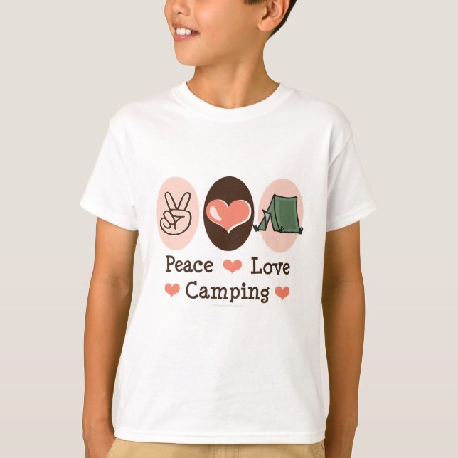 Camiseta para niños de Peace Love Camping (Anverso)