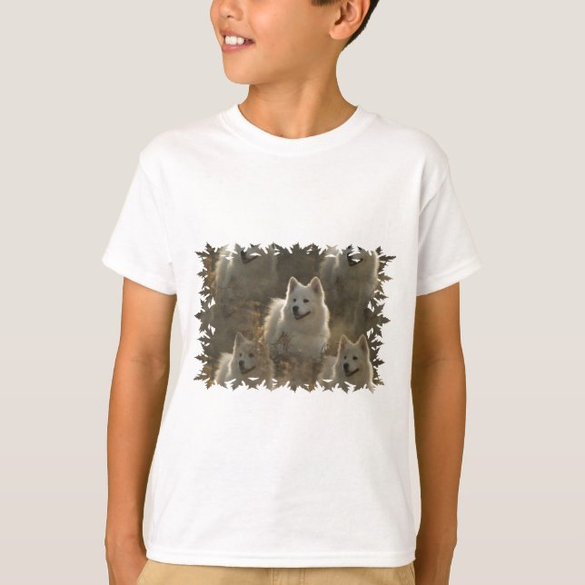 Camiseta para niños de raza de perro samoyed (Anverso)