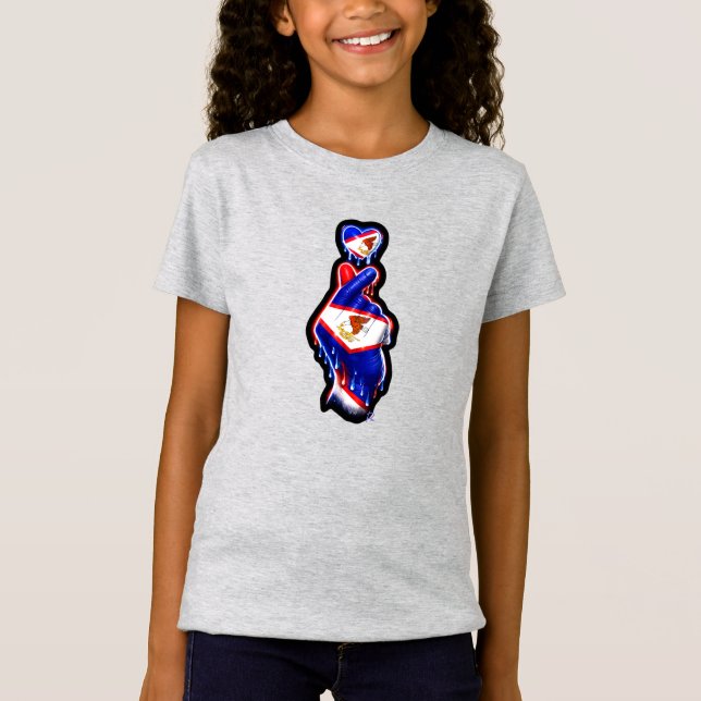 Camiseta para niños de Samoa Americana con dedo co (Anverso)