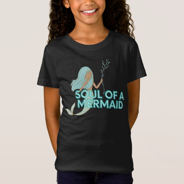 Camiseta para niños de sirena negra (Anverso)