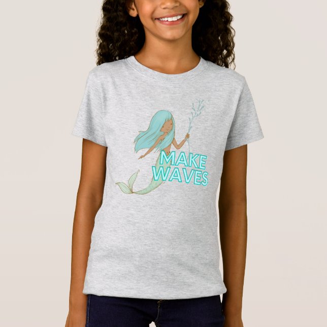 Camiseta para niños de sirena negra (Anverso)