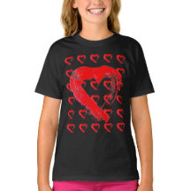 Camiseta para niños del corazón rojo