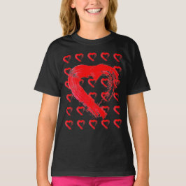 Camiseta para niños del corazón rojo