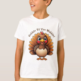 Camiseta para niños "Gobble Til You Wobble" con pa