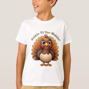 Camiseta para niños "Gobble Til You Wobble" con pa