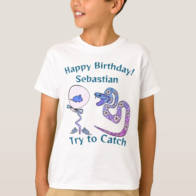 camiseta para niños Impresión de serpiente feliz c (Anverso)