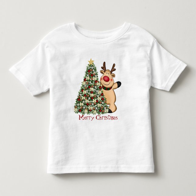 Camiseta para niños navidades renos (Anverso)