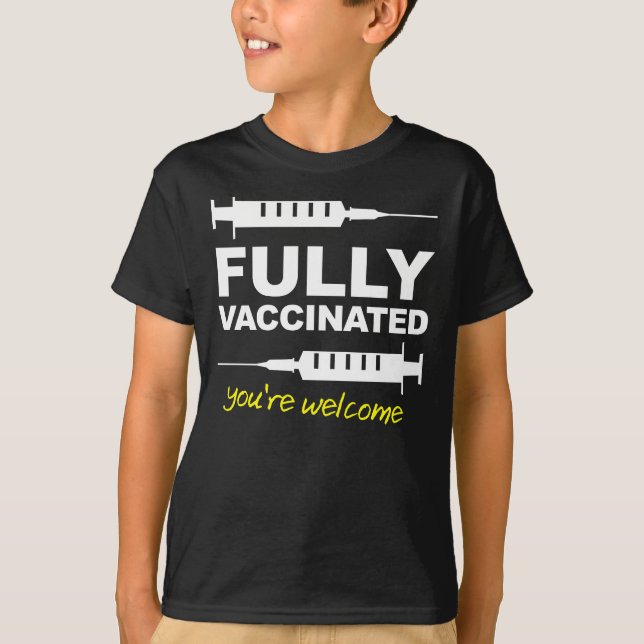 Camiseta para niños pequeños completamente vacunad (Anverso)