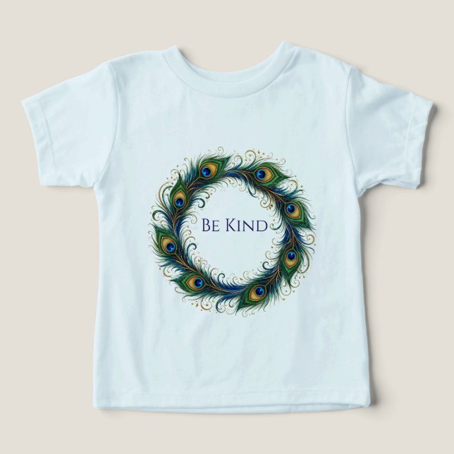 Camiseta para niños pequeños con círculo de pluma  (Diseño delantero )