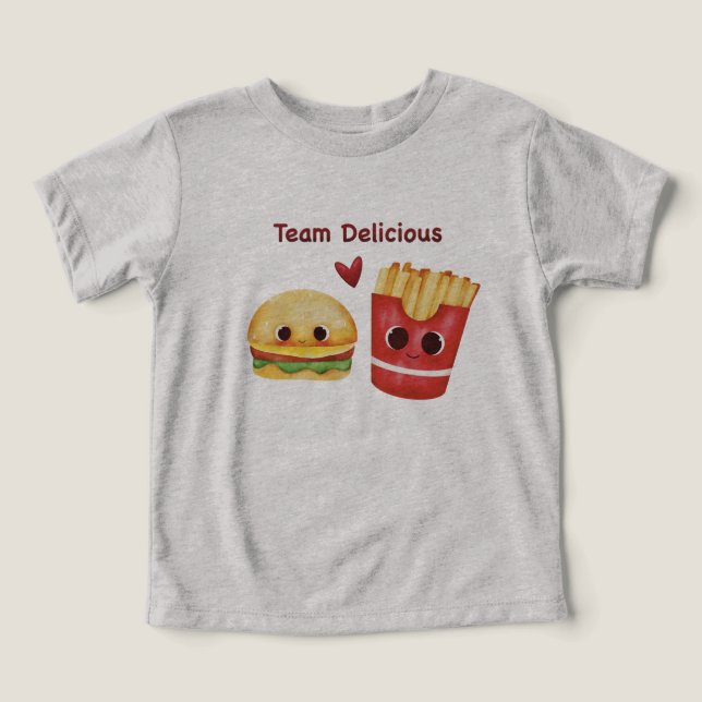 Camiseta para niños pequeños de Cute Burger & Frie (Diseño delantero )