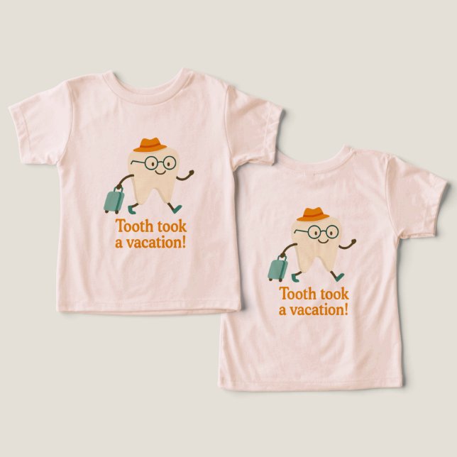 Camiseta para niños pequeños: ¡Diente se fue de va (Diseño Anverso y Reverso)
