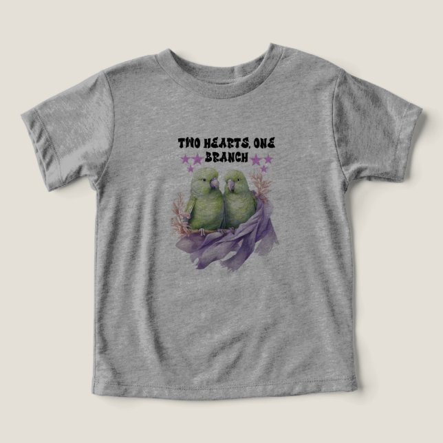 Camiseta para niños pequeños: Dos Corazones, Una R (Diseño delantero )