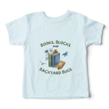 Camiseta para niños pequeños 'Libros, bloques y bi