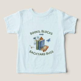 Camiseta para niños pequeños 'Libros, bloques y bi