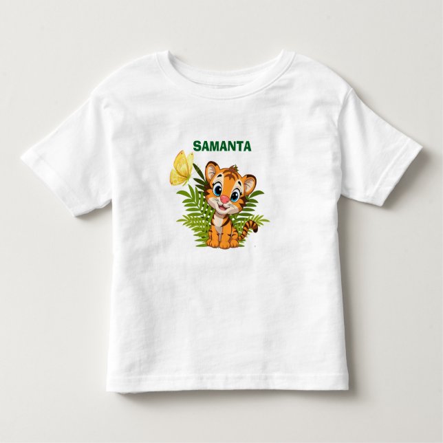 Camiseta para niños pequeños PersonalizaTigrito y  (Anverso)