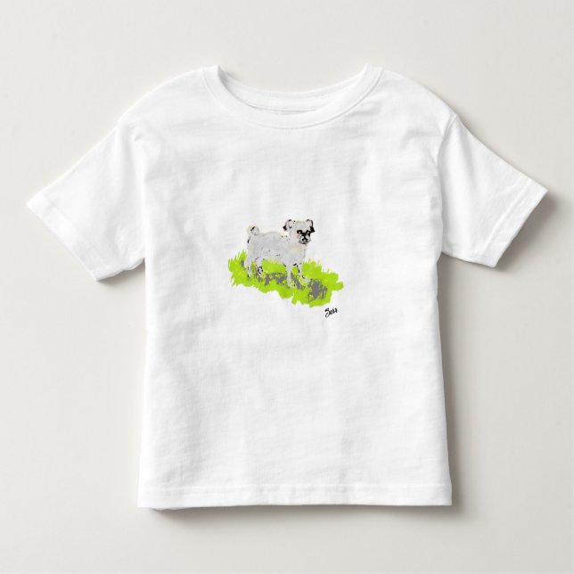 Camiseta para niños pequeños: Pug pequeño dulce (Anverso)