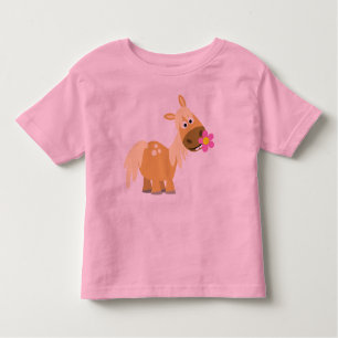 Camiseta para niños personalizado Pony y Flower