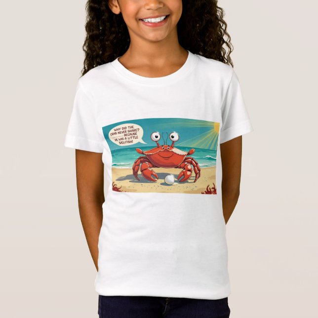 Camiseta para niños - "¿Por qué el cangrejo no com (Anverso)