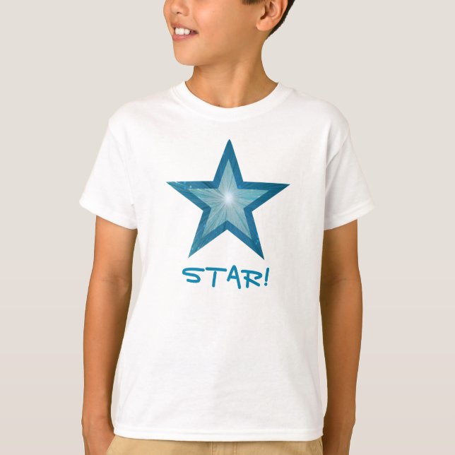 Camiseta para niños 'STAR!' de la Estrella Azul (Anverso)