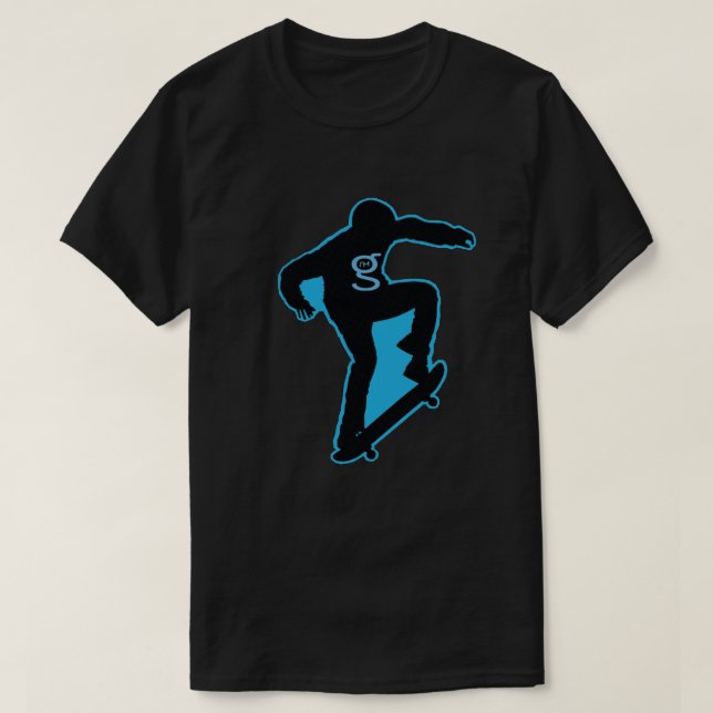 Camiseta para patinadores - imagen azul (Diseño del anverso)