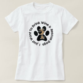 Camiseta para perros de vino y rescate