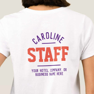 Camiseta para personal de hospitalidad impresa en 