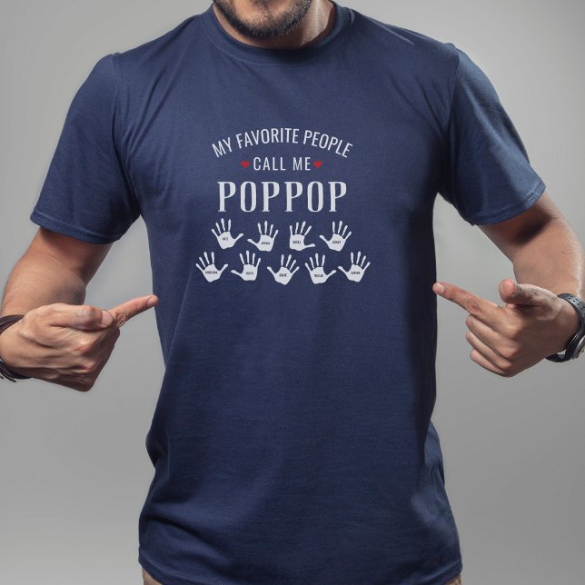Camiseta Para Poppop con nombres de nietos personalizados (Subido por el creador)