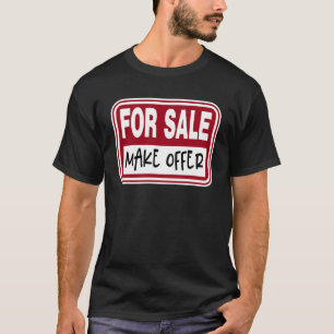 Camiseta Para Rótulo de venta Hacer Oferta Gráfica Disponib