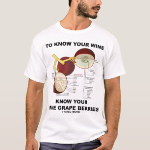 Camiseta Para saber su vino (bayas de la uva de vino)