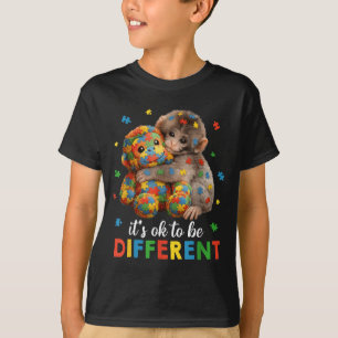 Camiseta para ser diferente conciencia del autismo mono puñ