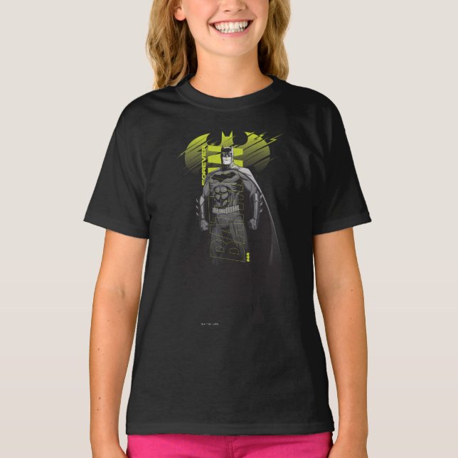 Camiseta Para siempre arte de caracteres de Batman Power Up (Anverso)