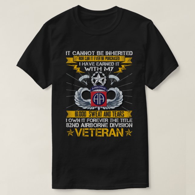 Camiseta Para Siempre El Título 82º Veterano De División Aé (Diseño del anverso)