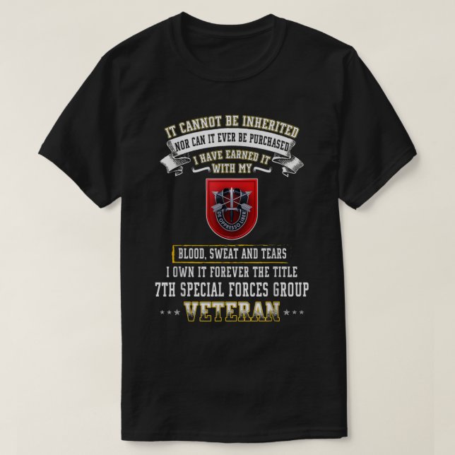 Camiseta Para siempre Título Séptimo Grupo de Fuerzas Espec (Diseño del anverso)