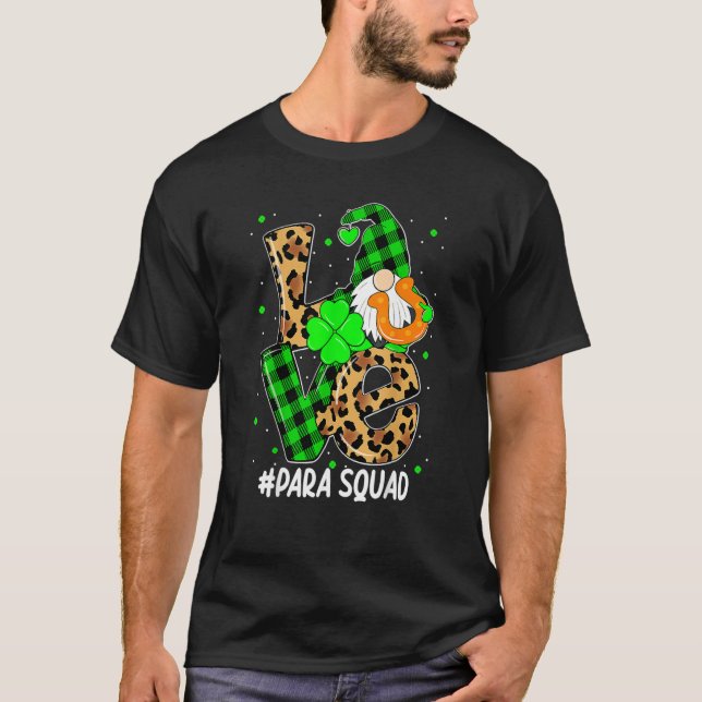 Camiseta Para Squad Love Gnomes Teacher Shamrock St Patrick (Anverso)
