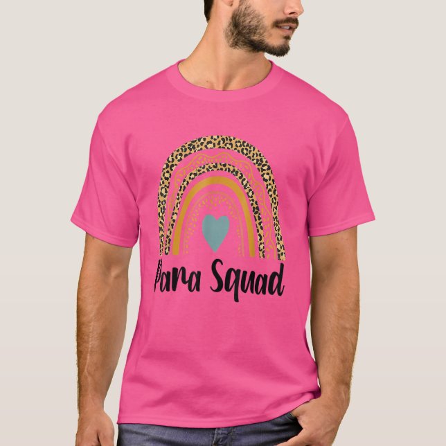 Camiseta Para Squad Rainbow Leopardo Primer Día De Té Escol (Anverso)