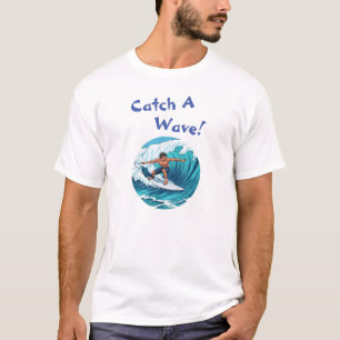Camiseta para surfista gráfico Catch-A-Wave
