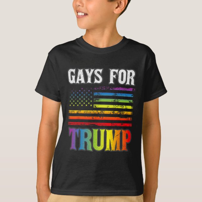 Camiseta Para Trump Orgullo LGBT Gay Bandera Arcoiris Votac (Anverso)