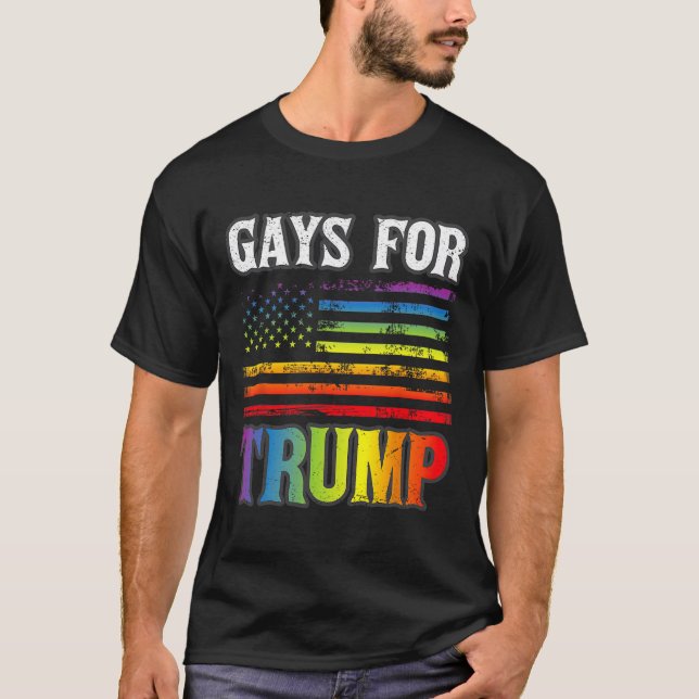 Camiseta Para Trump Orgullo LGBT Gay Bandera Arcoiris Votac (Anverso)