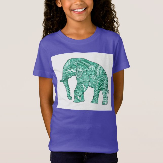 Camiseta para un chica con un elefante estampado (Anverso)