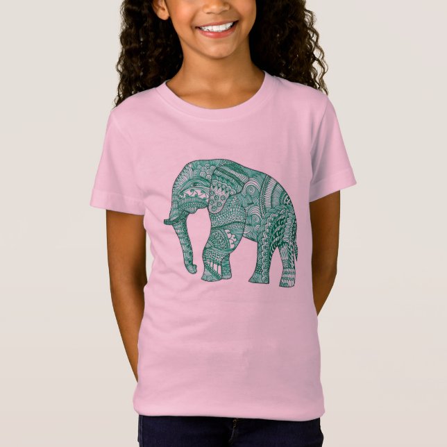 Camiseta para un chica con un elefante estampado (Anverso)