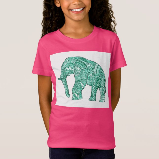 Camiseta para un chica con un elefante estampado (Anverso)